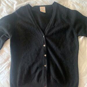 Elegant vintage Black cashmere  woman’s Cardigan Sweater